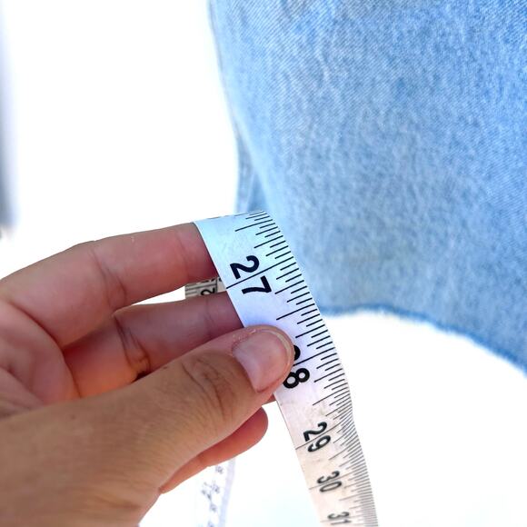 ME+EM Frayed Hem Engineered-Leg Jeans Barrel Pants Size 25 Cotton Blue - Picture 11 of 15